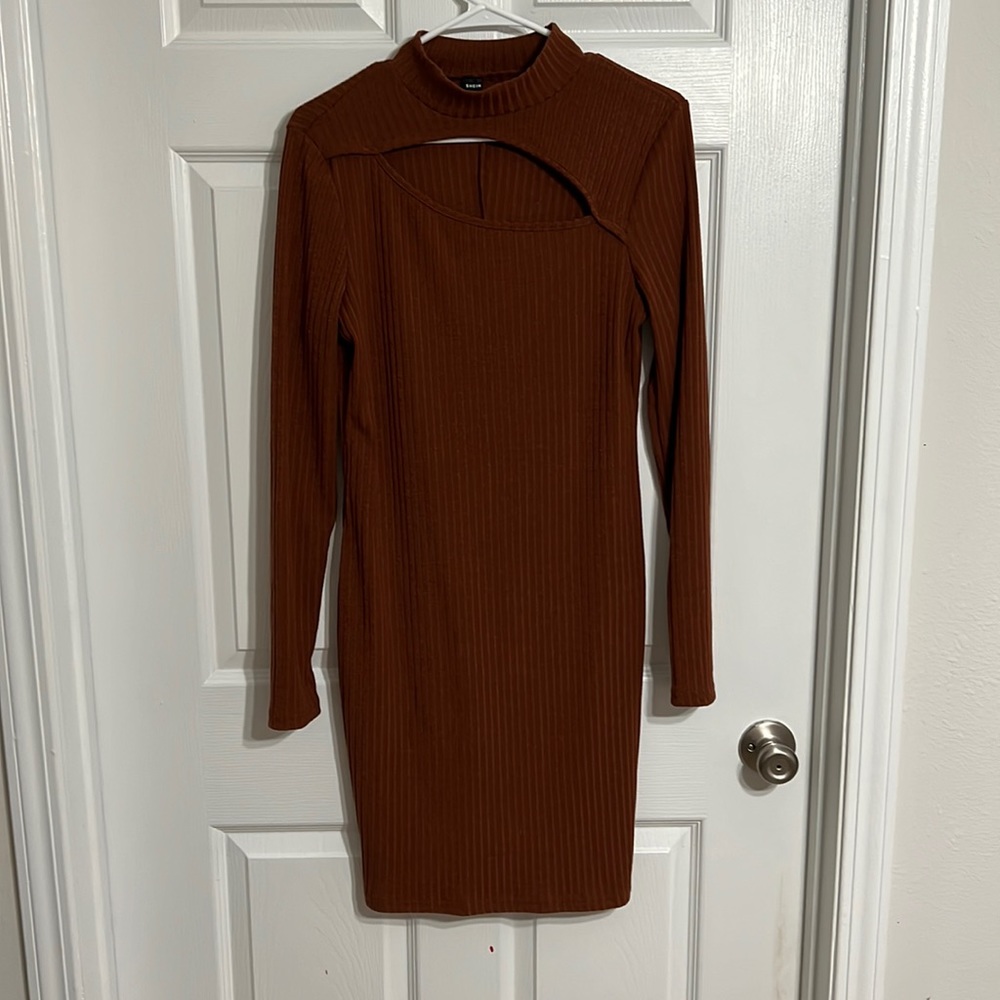 SHEIN cut out long sleeve dress
